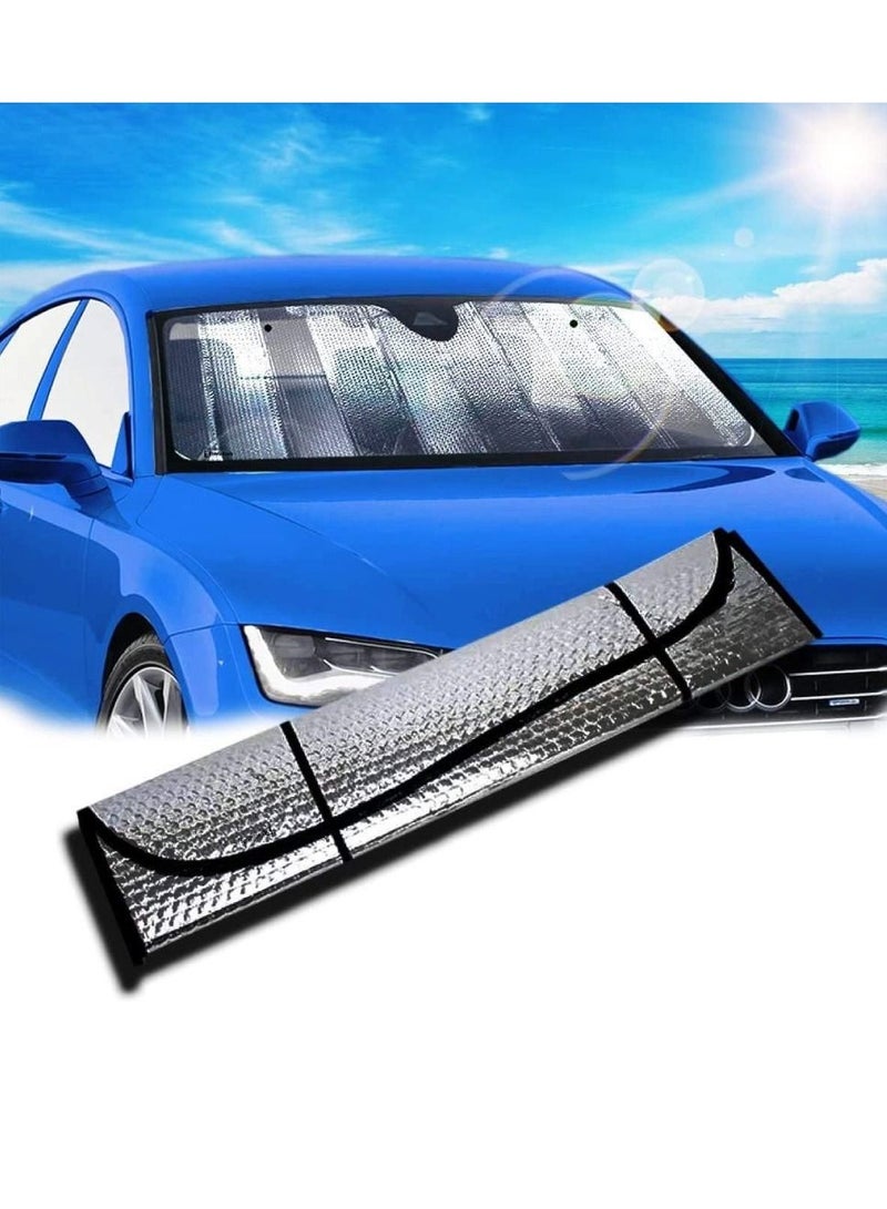 Yuwell Universal Foldable Car Reflective Sun Shade Protector For Front Windows Block UV Rays Keep Car Cool Easy to Use Bubble Reflective 130X60CM - Image 1