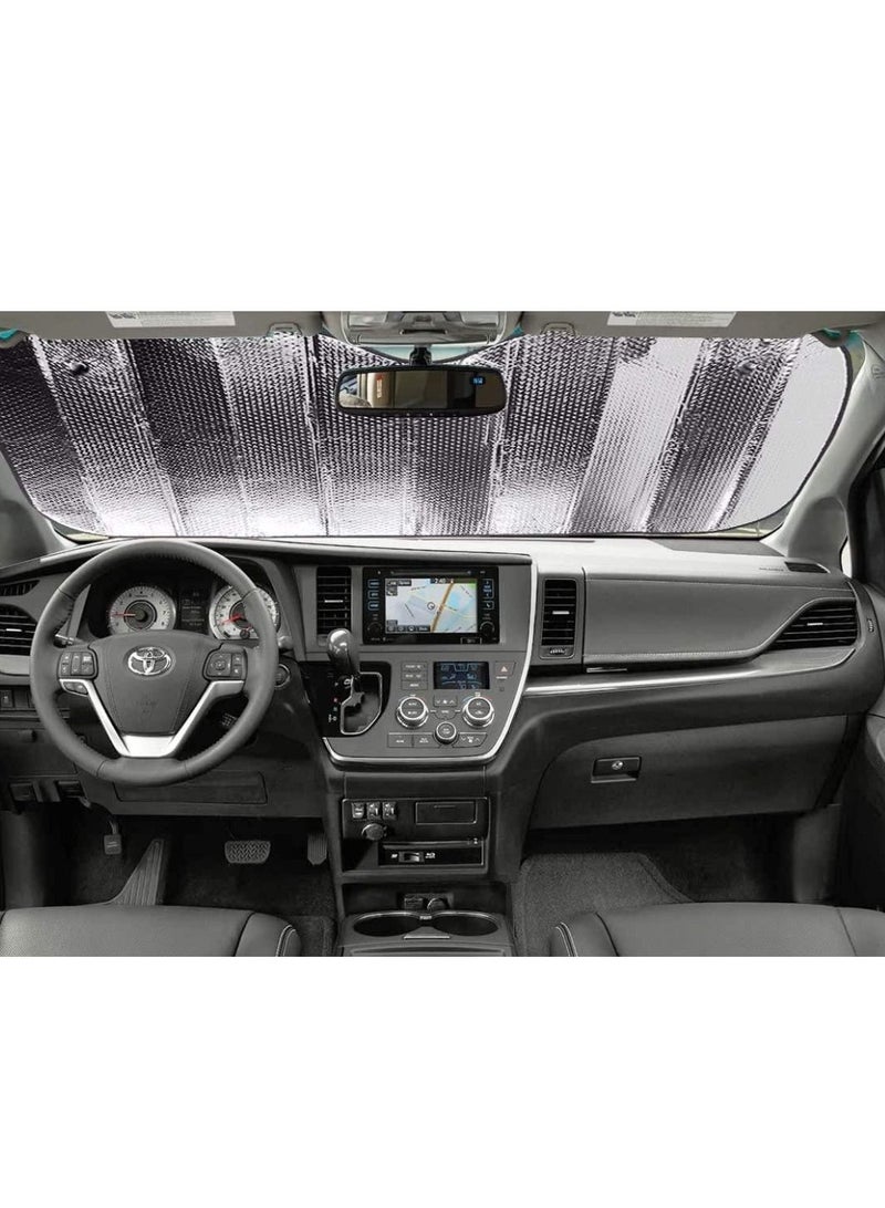 Yuwell Universal Foldable Car Reflective Sun Shade Protector For Front Windows Block UV Rays Keep Car Cool Easy to Use Bubble Reflective 130X60CM - Image 4