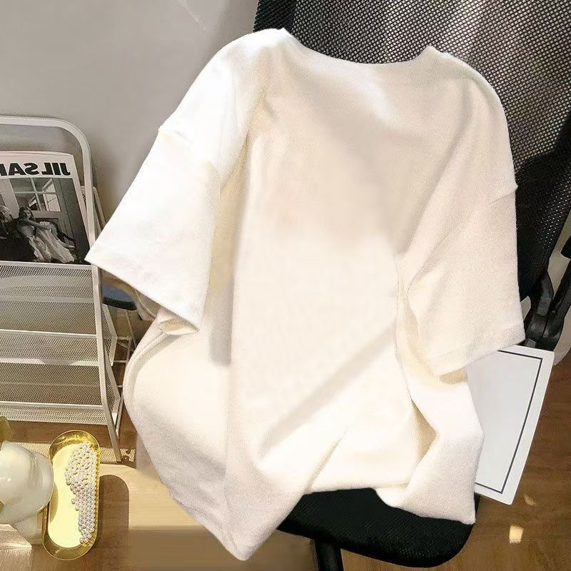 تي شيرت بأكمام قصيرة للرجال صيف جديد كاجوال عصري علامة تجارية فضفاضة بسيطة على الطراز الكوري قميص أساسي مطبوع ملابس قمة بيضاء بأكمام قصيرة - Image 1