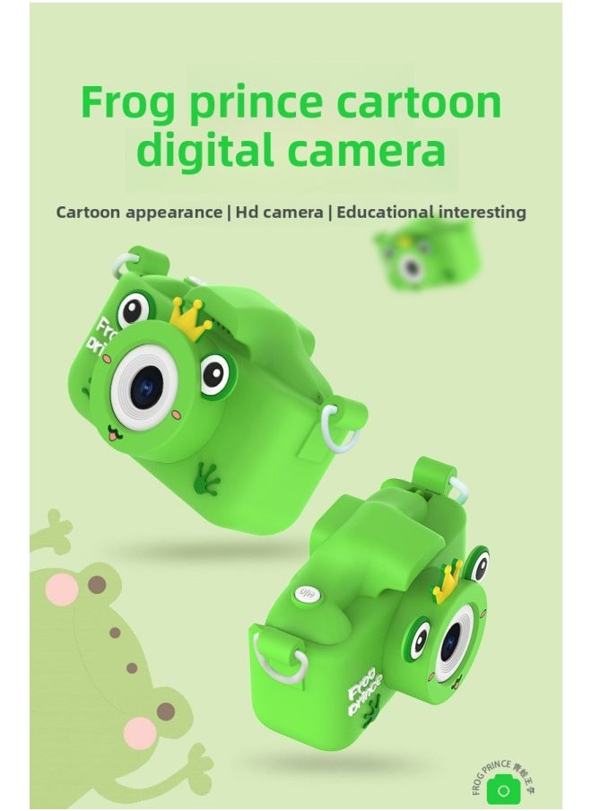 Generic X5s Children's Camera High Definition X2 Photography Mini Single Reflex Double Lens Toy Gift For Kids Compact Digital Camera-Body Color:Ultra HD Dual Camera + Frog Green + No Card  - Image 1