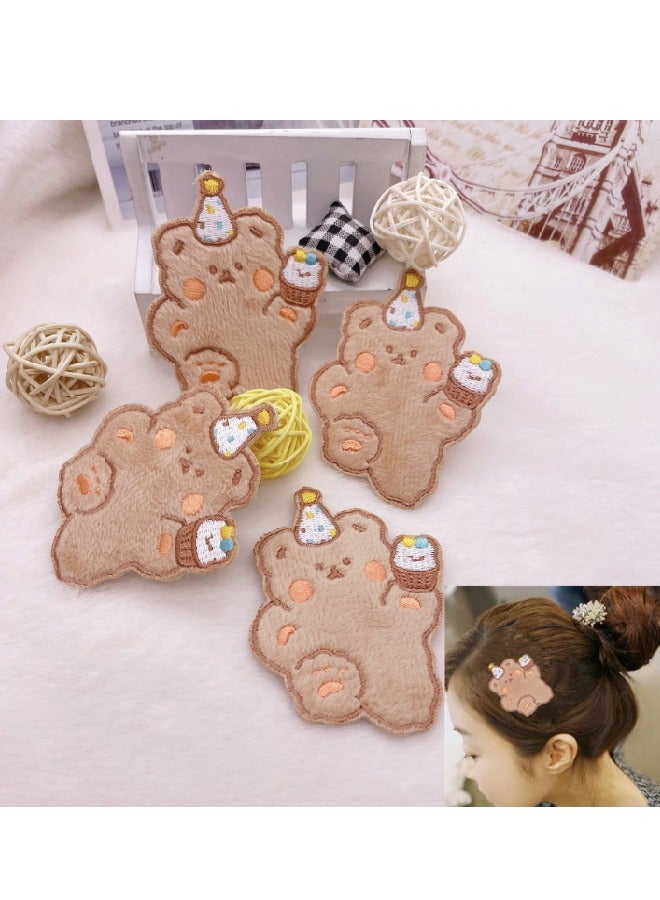 2-Piece Cute Cartoon Bear Fringe Stickers – Self-Adhesive Decorative Stickers for Kids' Room, Laptops & Notebooks - Image 3