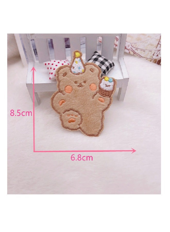 2-Piece Cute Cartoon Bear Fringe Stickers – Self-Adhesive Decorative Stickers for Kids' Room, Laptops & Notebooks - Image 4