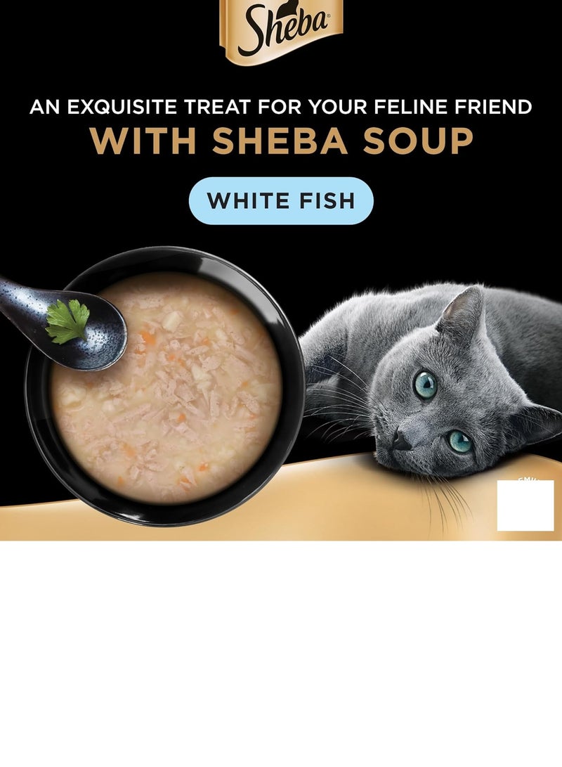 شيبا طعام القطط شوربة شيبا بنكهة السمك الأبيض، 4 × 40 جم - Image 2