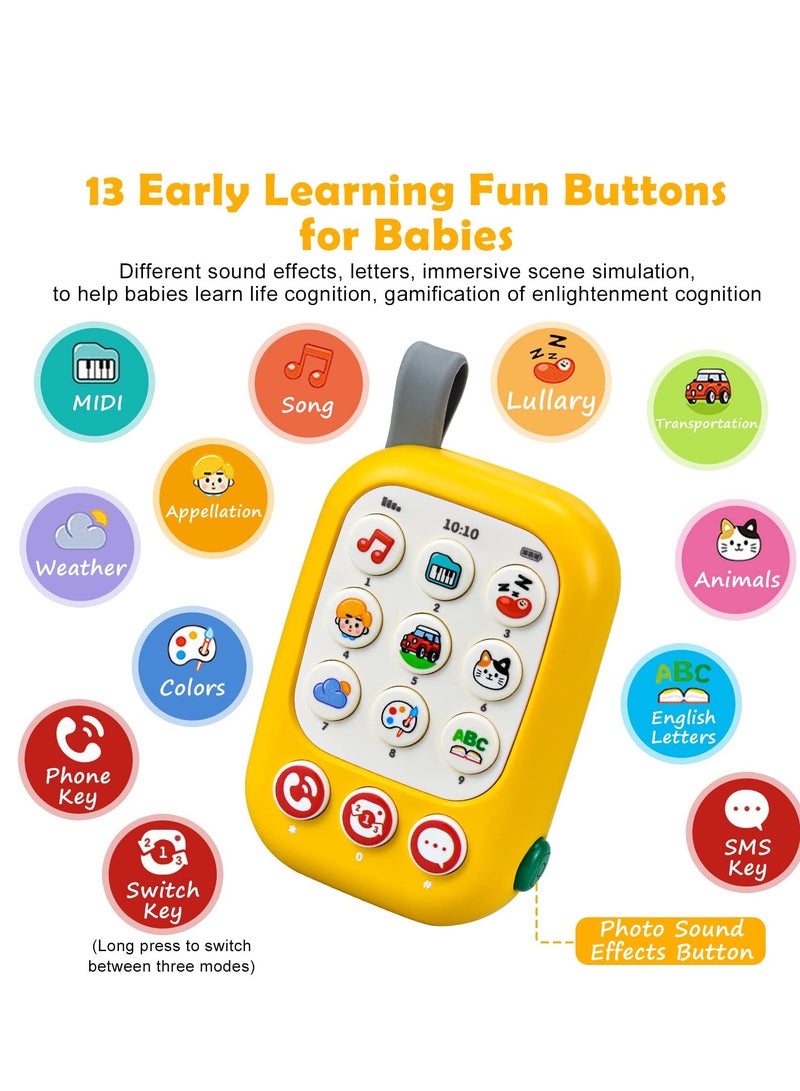 SYOSI Kids Mobile Phone Soft and Safe Baby Toy Phone with Animal Sounds and Music,Toddler Phone  - Image 2