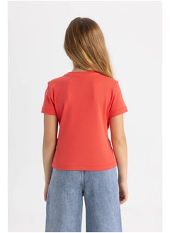 DeFacto Girl Slim Fit Knitted Short Sleeve Body  - Image 3