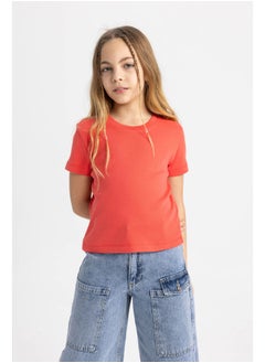DeFacto Girl Slim Fit Knitted Short Sleeve Body  - Image 2