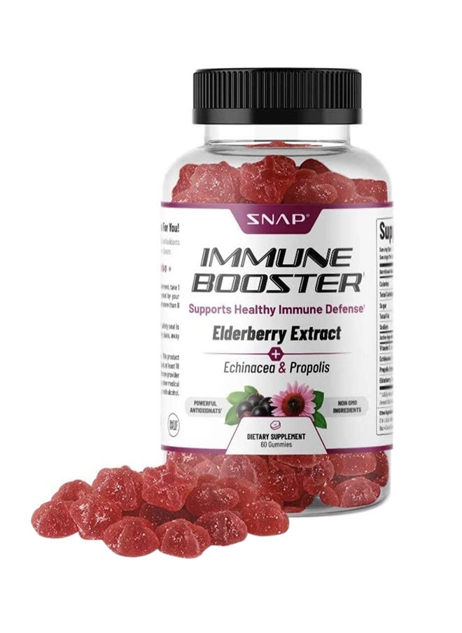 SNAP SUPPLEMENTS - Immune Booster Extract of Elderberry+echinacea+propolis Dietary Supplement 60 Gummies - Image 1