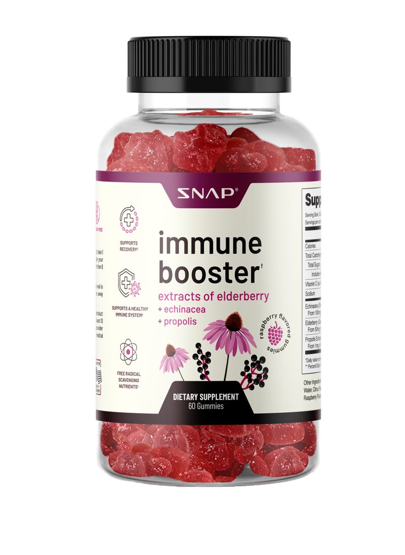 SNAP SUPPLEMENTS - Immune Booster Extract of Elderberry+echinacea+propolis Dietary Supplement 60 Gummies - Image 1