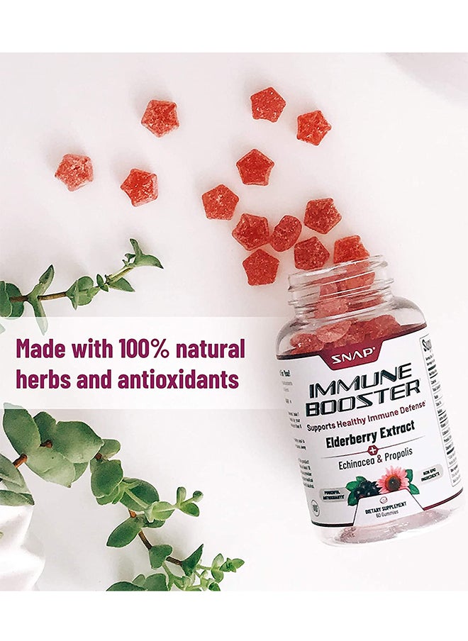 SNAP SUPPLEMENTS - Immune Booster Extract of Elderberry+echinacea+propolis Dietary Supplement 60 Gummies - Image 1