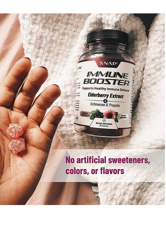 SNAP SUPPLEMENTS - Immune Booster Extract of Elderberry+echinacea+propolis Dietary Supplement 60 Gummies - Image 1
