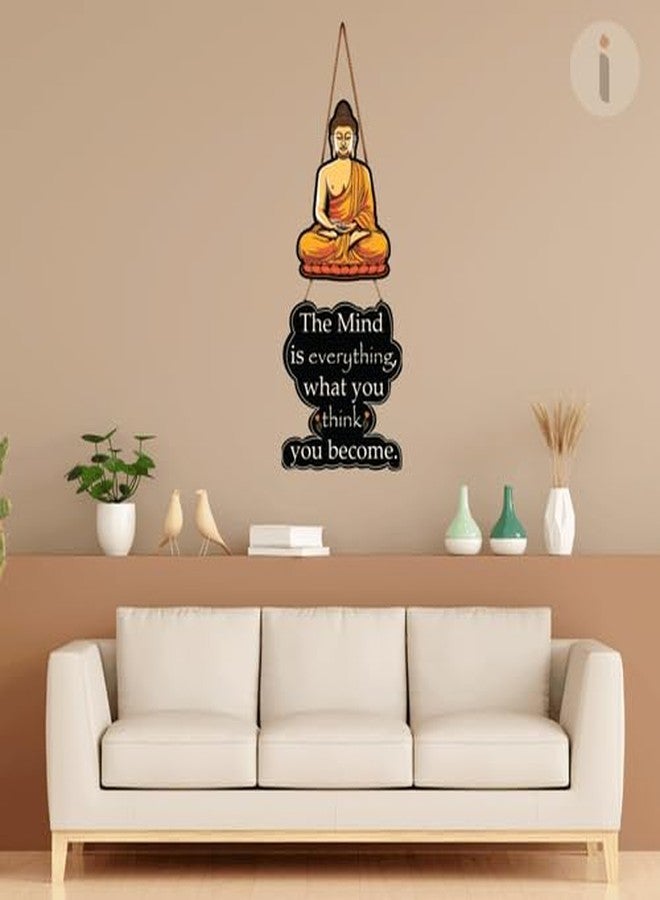 Art Monk Gautam Buddha Wooden Wall Hanging item for Living Room | Bedroom | Home Decor | Gifts | Quotes Decor Item | Wall Art For Hall | Mdf Wall Decoration - Image 2
