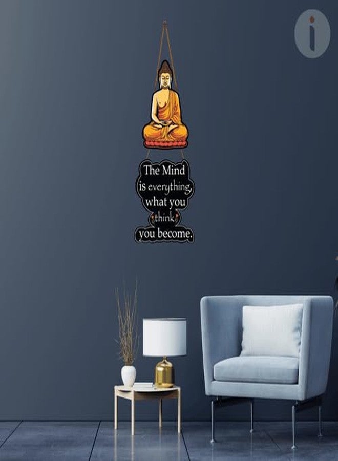 Art Monk Gautam Buddha Wooden Wall Hanging item for Living Room | Bedroom | Home Decor | Gifts | Quotes Decor Item | Wall Art For Hall | Mdf Wall Decoration - Image 4