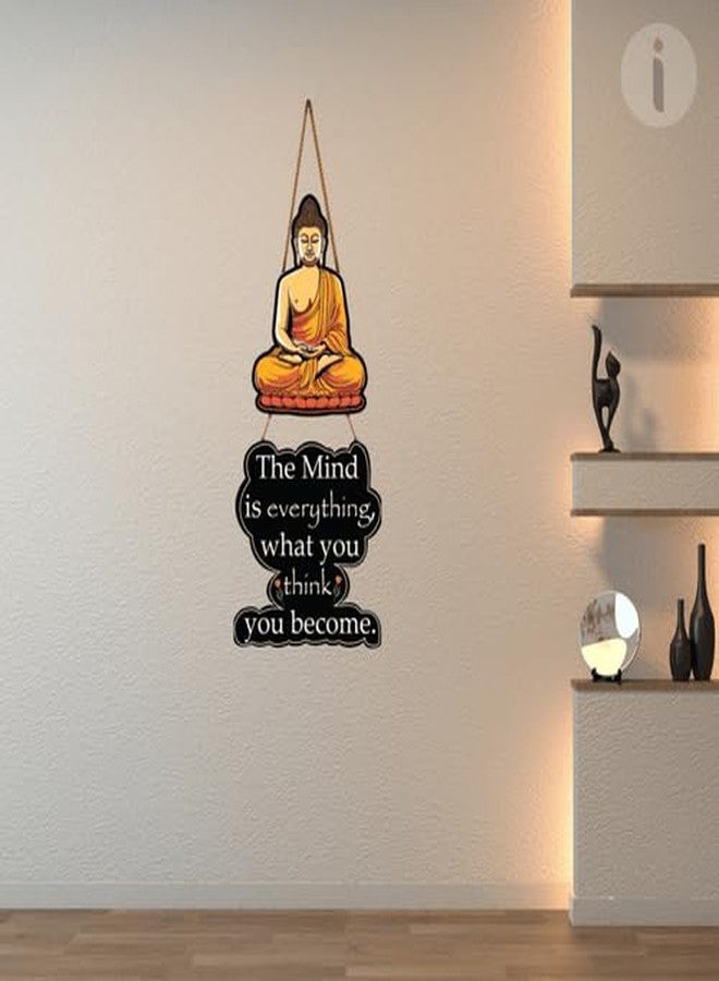 Art Monk Gautam Buddha Wooden Wall Hanging item for Living Room | Bedroom | Home Decor | Gifts | Quotes Decor Item | Wall Art For Hall | Mdf Wall Decoration - Image 3