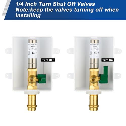 EFIELD Ice Maker Outlet Box 12Inch Copper Press Inlet with Stainless Steel Water Hammer ArrestorIM042 - Image 3