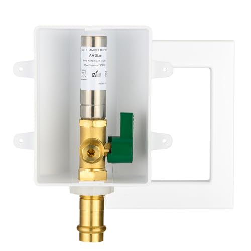 EFIELD Ice Maker Outlet Box 12Inch Copper Press Inlet with Stainless Steel Water Hammer ArrestorIM042 - Image 1