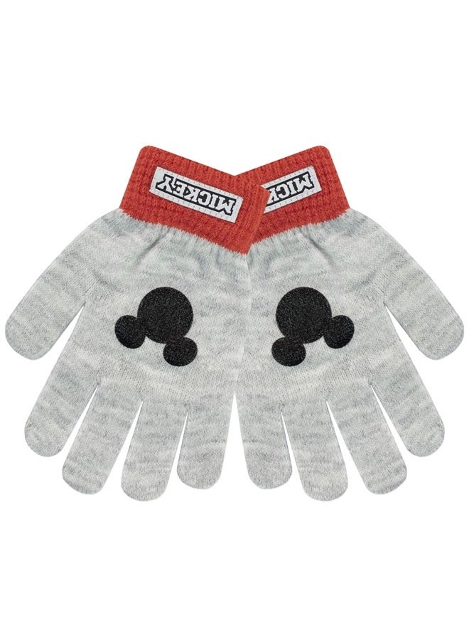 Disney طقم قبعة وقفازات شتوية للأطفال ميكي ماوس رمادي مقاس واحد - Image 3