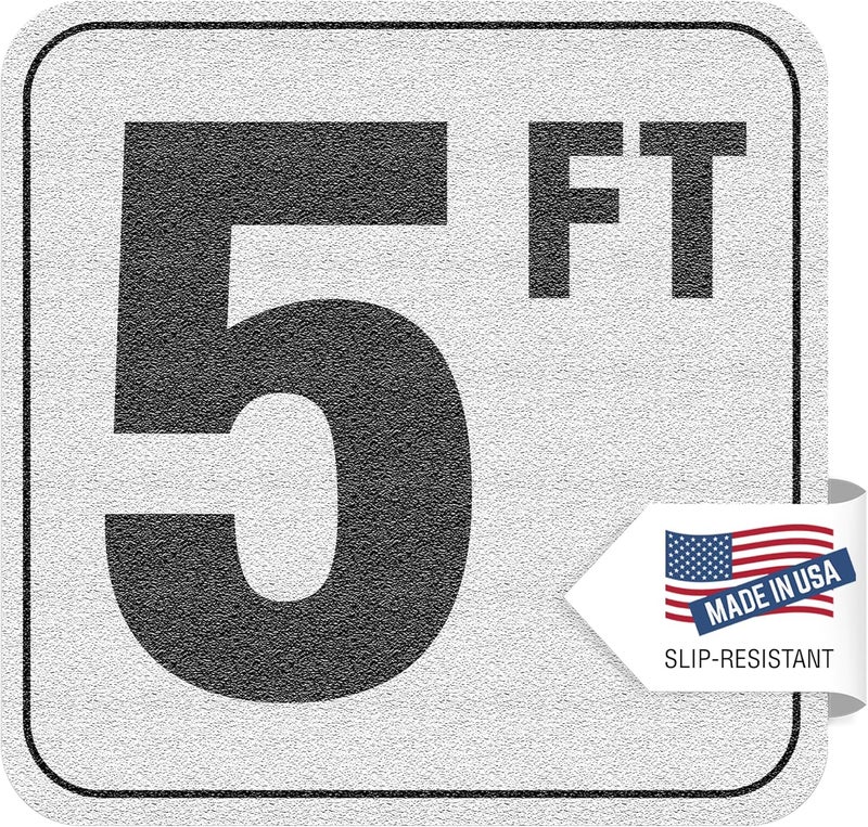 Aquatic Custom Tile , 5FT Pool Depth Markers, 6x6 Inches Vinyl Pool Stickers, Swimming Pool Number Markers, Pool Safety Signage, Adhesive Pool Depth Markers Stickers for Decks, Made in USA - (1 Pack) - Image 1