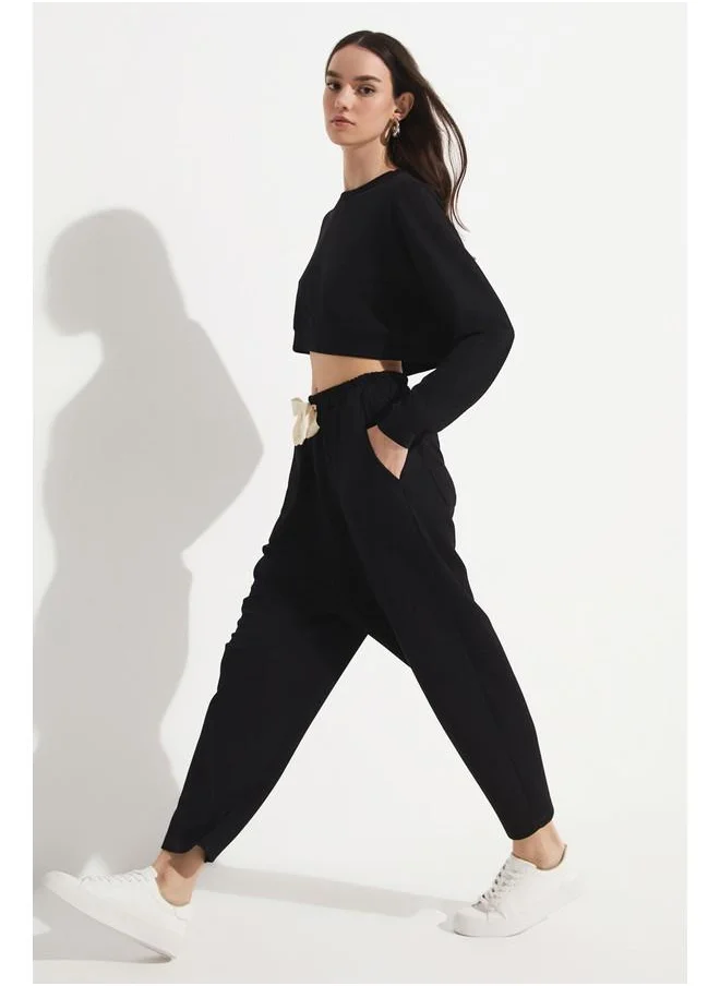جون June Sweatpant & Sweatshirt Set Black