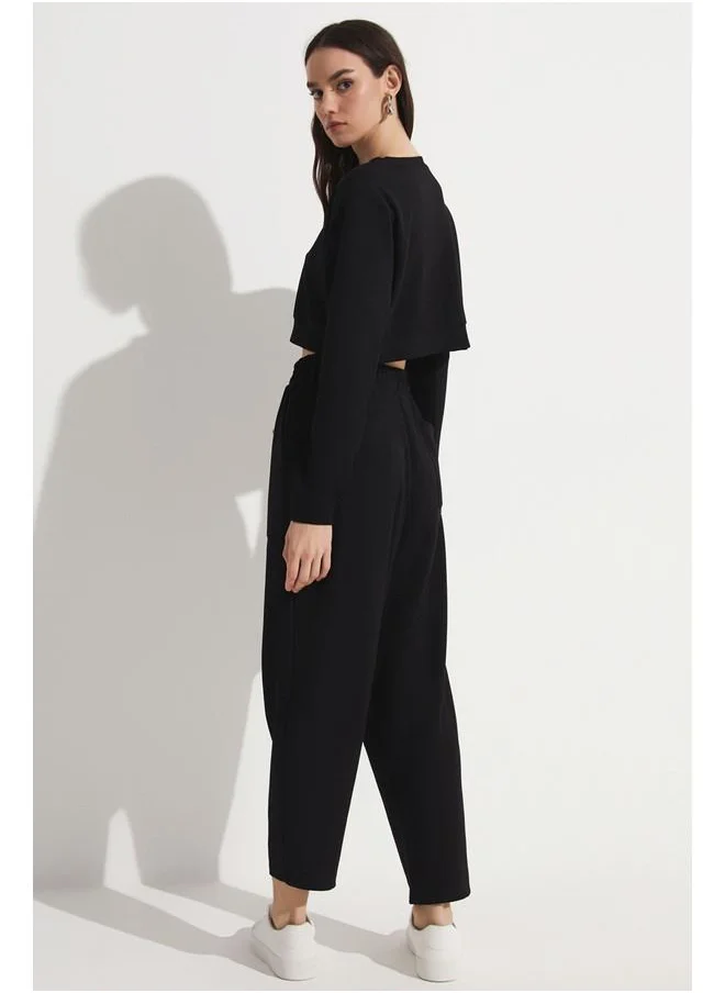 جون June Sweatpant & Sweatshirt Set Black