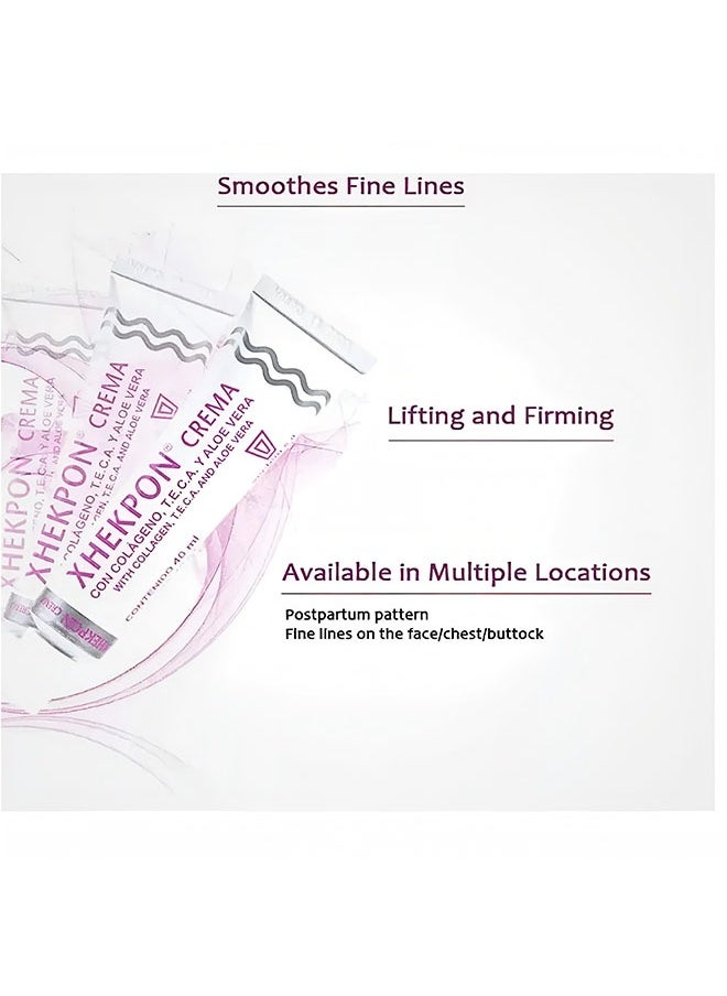 XHEKPON Xhekpon Cream 40ml for Face, Neck and Cleavage Skincare, with Hydrolized Collagen and Aloe Vera, Favours Skin Moisturization, Protection and Regeneration, Anti Aing Cream  - Image 2