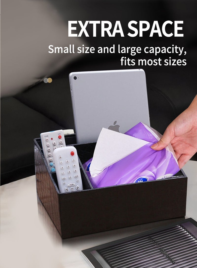 بيروي "منضدة أنيقة متعددة الوظائف 4 في 1 - صندوق مناديل جلدى متعدد الاستخدامات للمنزل والمكتب والسيارة (تصميم راقي)" - Image 5