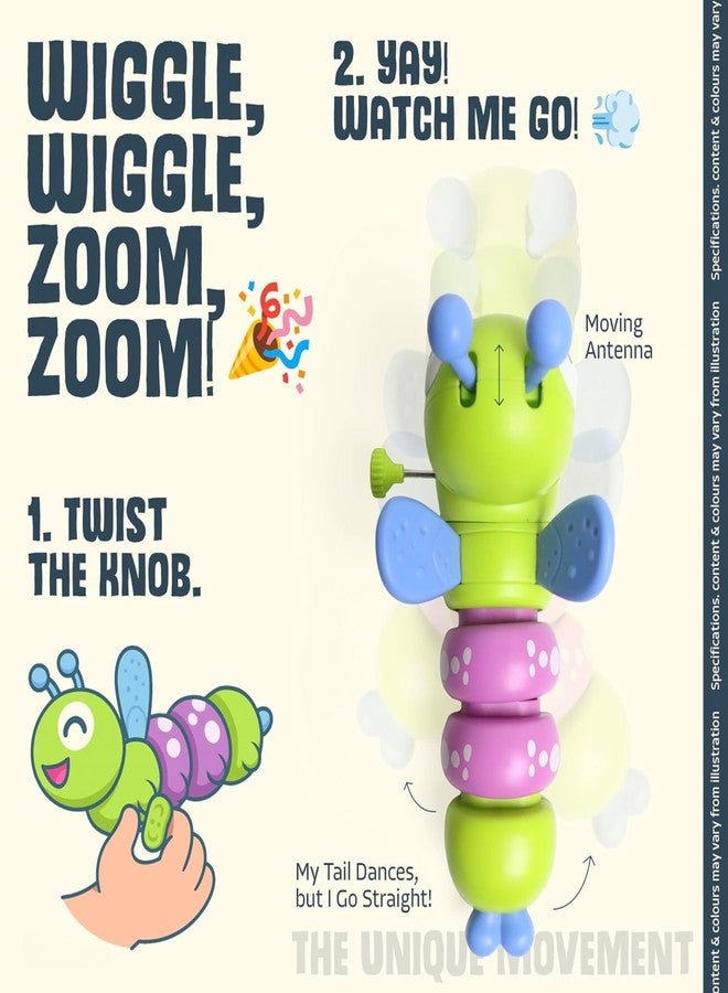 Qnik Wiggle Wiggle Zoom Zoom Caterpillar Toy for Babies - Twist & Move Wiggling Caterpillar for Toddlers | Fine Motor Skills & Hand Eye Coordination Toy - Multicolur - Image 3