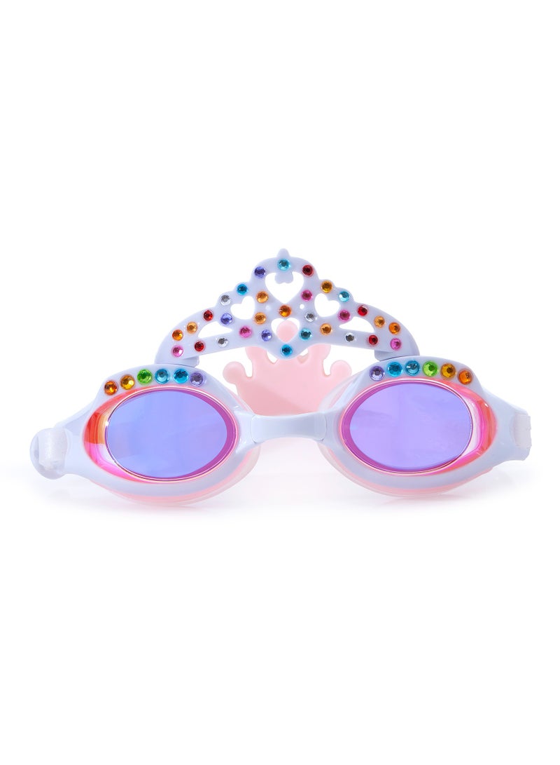 Bling2O Princess Crown Daisy White Swim Goggles For Kids - Image 1