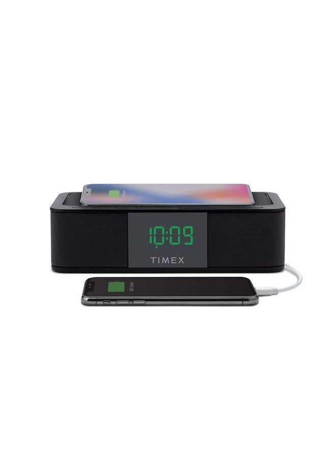 TIMEX - Ihome Alarm Clock Portable Speaker With Qi Wireless Charging And Usb Charger 0.9” Green Led Display Alarm Clock For Bedrooms Bedside Home Or Work Kids And Heavy Sleepers Model: None - Image 1