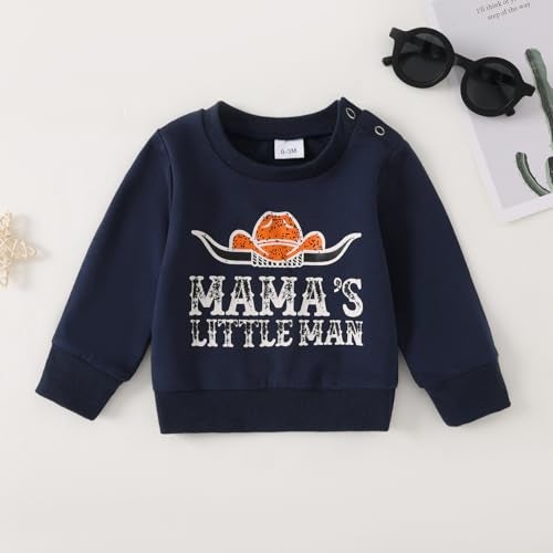 Yvowming Baby Boy Clothes Fall Clothes Truck Print Long Sleeve Pullover Tops + Pant Sets Toddler Winter Outfits (Naby Blue, 12-18 Months) - Image 3