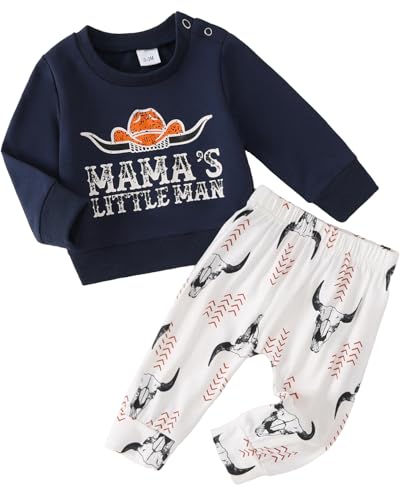 Yvowming Baby Boy Clothes Fall Clothes Truck Print Long Sleeve Pullover Tops + Pant Sets Toddler Winter Outfits (Naby Blue, 12-18 Months) - Image 5