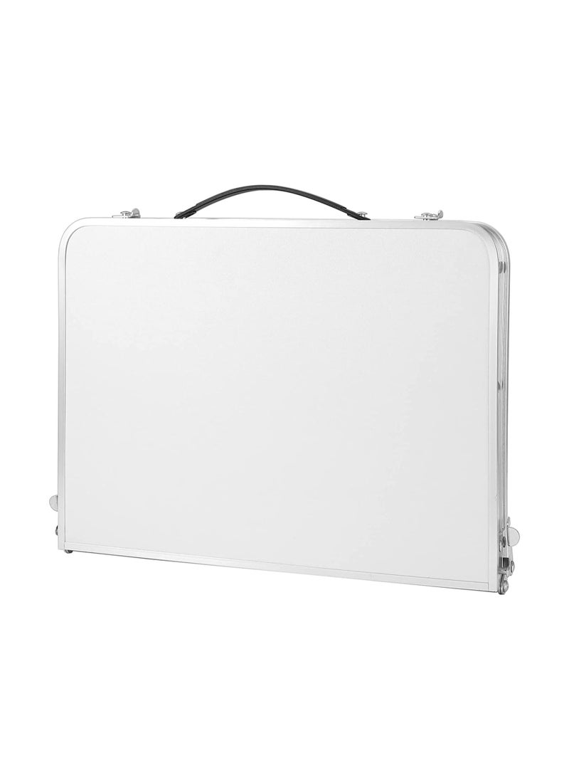 DubaiGallery - Folding Camping Table, 4 Ft Aluminum Folding Table with Handle, Adjustable Portable Camp Table for Picnic, BBQ, Party, Beach, White - Image 1