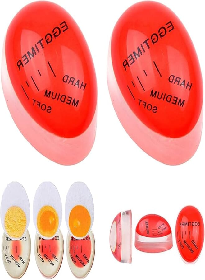2Pcs Egg Timer, Egg Timers for Boiling Eggs, Colour Changing Boiled Egg Timer, Color Changing Indicator Soft Medium and Hard Boiled Eggs Heat Sensitive Safe Durable Kitchen Tool Cooking Home Use Gift