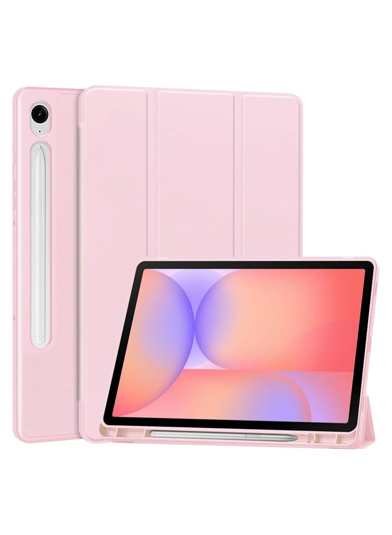 غلاف واقي لـ Samsung Galaxy Tab S10 Lite 10.9 بوصة (2025) SM-X400/X406B، يتميز بوظيفة الاستيقاظ/النوم التلقائي، غلاف جلدي ثلاثي الطي من مادة TPU المرنة بتصميم نسيج خلوي مع حامل قلم.