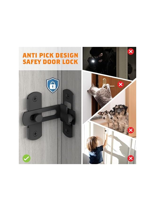 X spring Barn Door Latches, 2 Pack Flip Barn Door Lock Latch, Stainless Steel Barn Door Locks, 90 Degree Door Latch Lock and Latches for Barn Door, Garage, Sliding Door, Pet Door, Bathroom (Silver) - Image 4