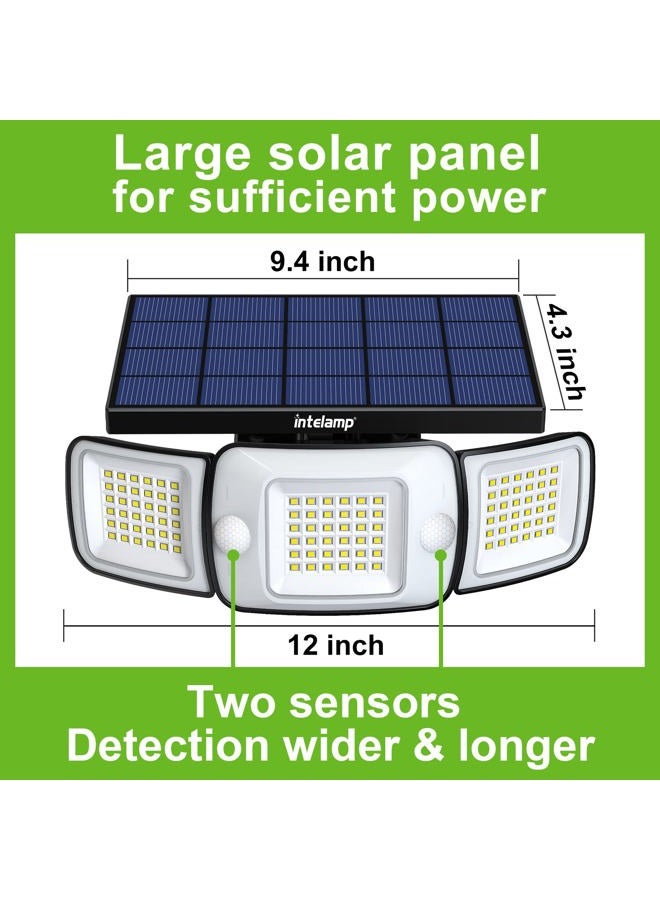 intelamp Solar Outdoor Lights,6000mAh Motion Sensor with Dual Sensors,Waterproof Solar Flood Lights 270°Wide Angle for Outside with 3 Modes - Image 3