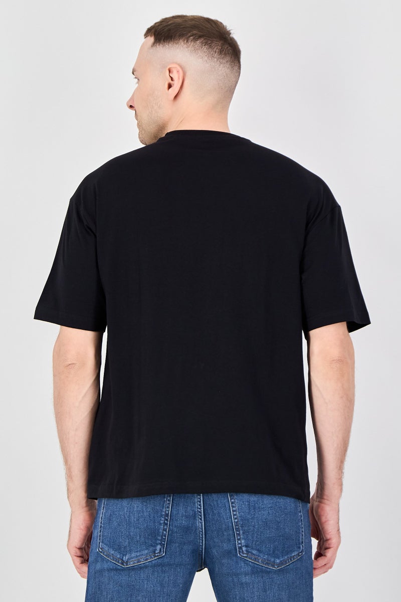 Peanuts Men Crew Neck Short Sleeve Graphic Print T-Shirt, Black - Image 3