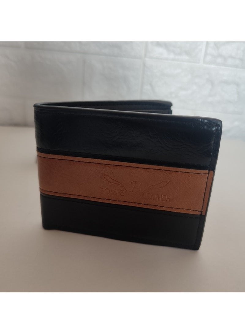 Black leather men's wallet - Image 2