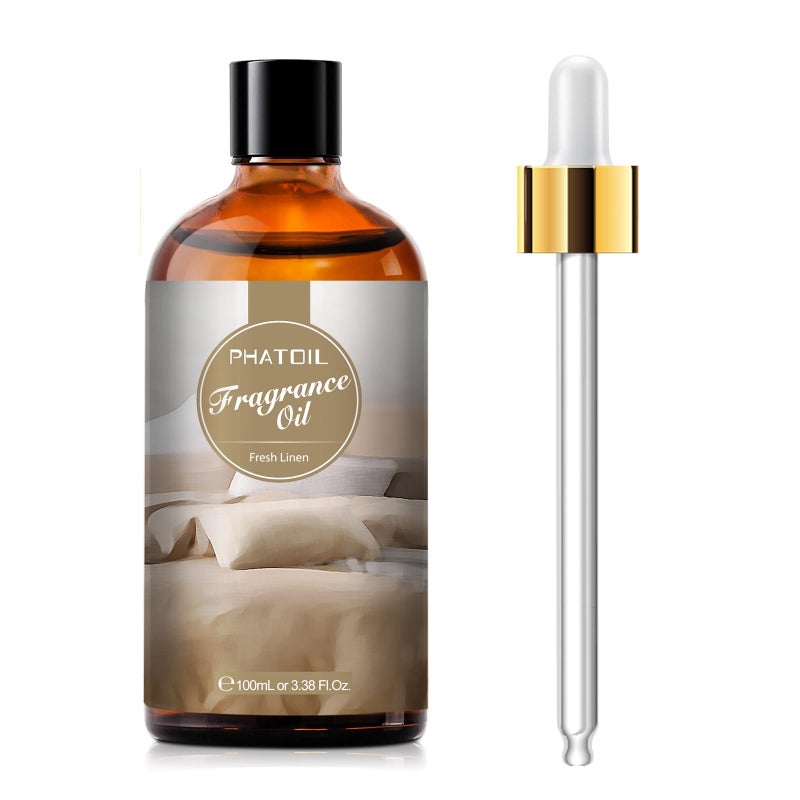 PHATOIL زيوت عطرية برائحة الكتان الطازج PHATOIL 3.38FL.OZ للعلاج بالروائح، زيوت أساسية للناشرات المنزلية، مثالية للناشر، صنع الشموع والصابون، منتجات معطرة منزلية الصنع - 100 مل - Image 1