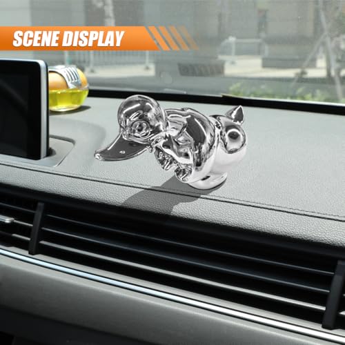 Tuxihapp Angry Duck Car Hood Ornament, High Shine 3D Chromed Metal Car Hood Decoration, Self-Adhesive Electroplated Polished Vehicle Exterior Charm Accessories for Truck, Desktop, Cabinet (Sliver) - Image 3