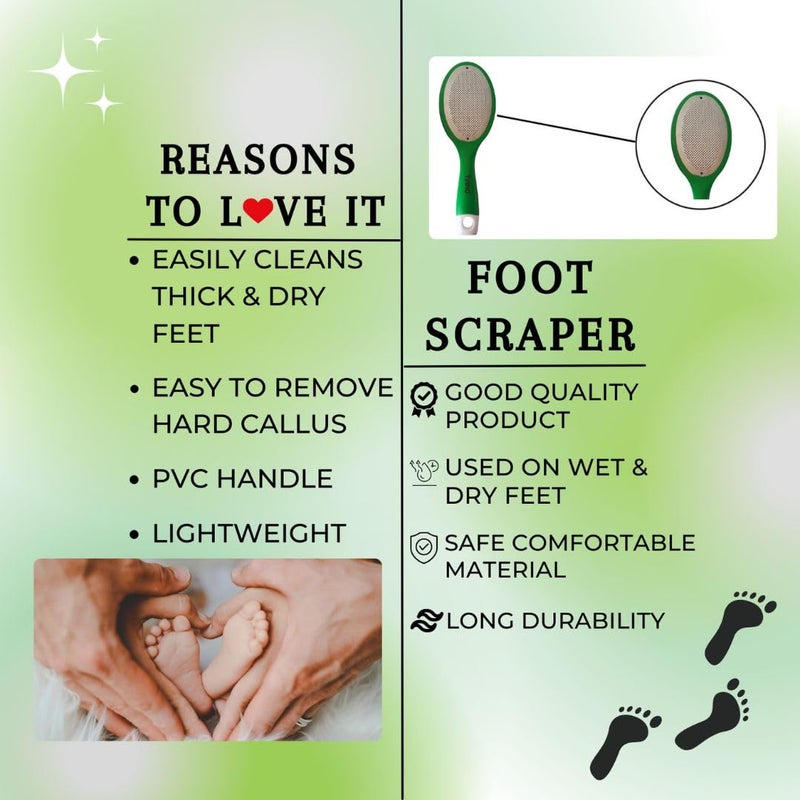 Generic Plastic Leg heel and Foot Scrubber for Dead Skin Callus Remover Pedicure special Toolspecially for cracked feet Green - Image 3