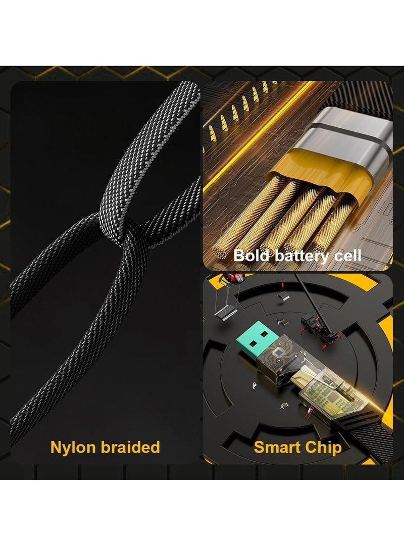 TIGER Original Super-Fast Charging Cable | 65W 480 Mbps 4-in-1 USB A/Type C to/Type C | 2m Tangle-Free Braided Cable | Multiport for iPhones, iPads, Android Devices - Image 5