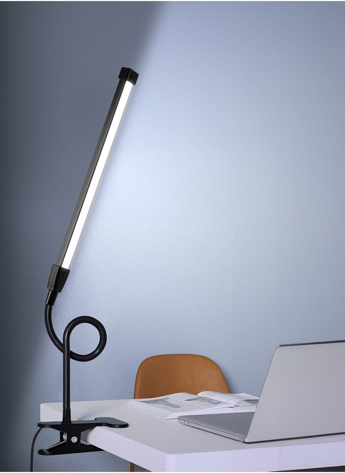 LED Desk lamp with Clamp  EyeCaring Clip on Lights for Home Office  3 Modes 10 Brightness  Long Flexible Gooseneck  Metal  Swing Arm Architect Task Table Lamps -- Black small size 