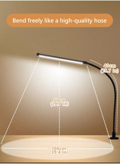 LOOPITYS LED Desk lamp with Clamp  EyeCaring Clip on Lights for Home Office  3 Modes 10 Brightness  Long Flexible Gooseneck  Metal  Swing Arm Architect Task Table Lamps -- Black small size  - Image 5