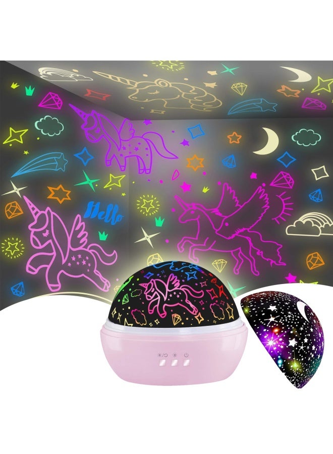 HONGID Unicorn Toys for 3-8 Year Old Girls Star Projection Cute Kids Toys for 2-9 Year Old Girls 2 in 1 Popular Birthday Gifts for Girls Age 2-10 Year Old Toddler Girl Girls Toys - Image 1