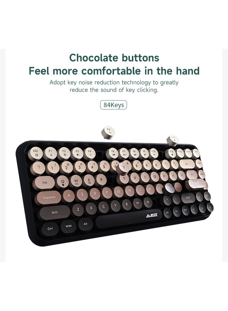 A-jazz AJAZZ 308i Wireless Bluetooth keyboard mini portable 84-key keyboard compatible with Android, Windows, PC, tablet computer, dark color, suitable for home and office keyboard (308i-green) - Image 5