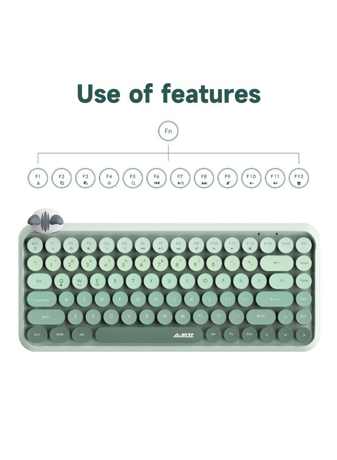 A-jazz 308i Bluetooth wireless keyboard, powered by two AAA batteries, an 84-key portable mini keyboard, compatible with Android and Windows systems as well as PCs and tablets, dark colour, suitable for home and office use - Image 5