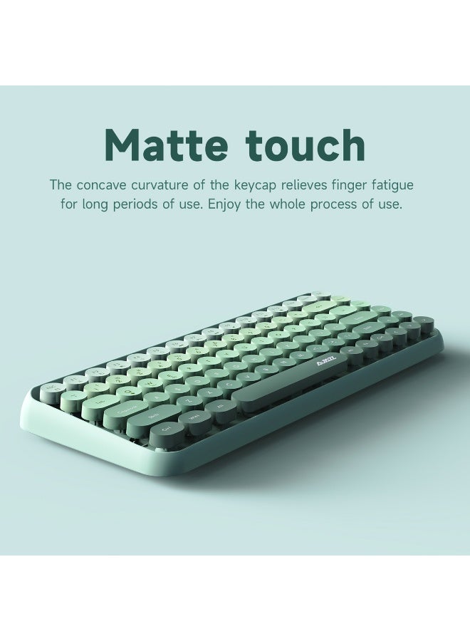 A-jazz 308i Bluetooth wireless keyboard, powered by two AAA batteries, an 84-key portable mini keyboard, compatible with Android and Windows systems as well as PCs and tablets, dark colour, suitable for home and office use - Image 4