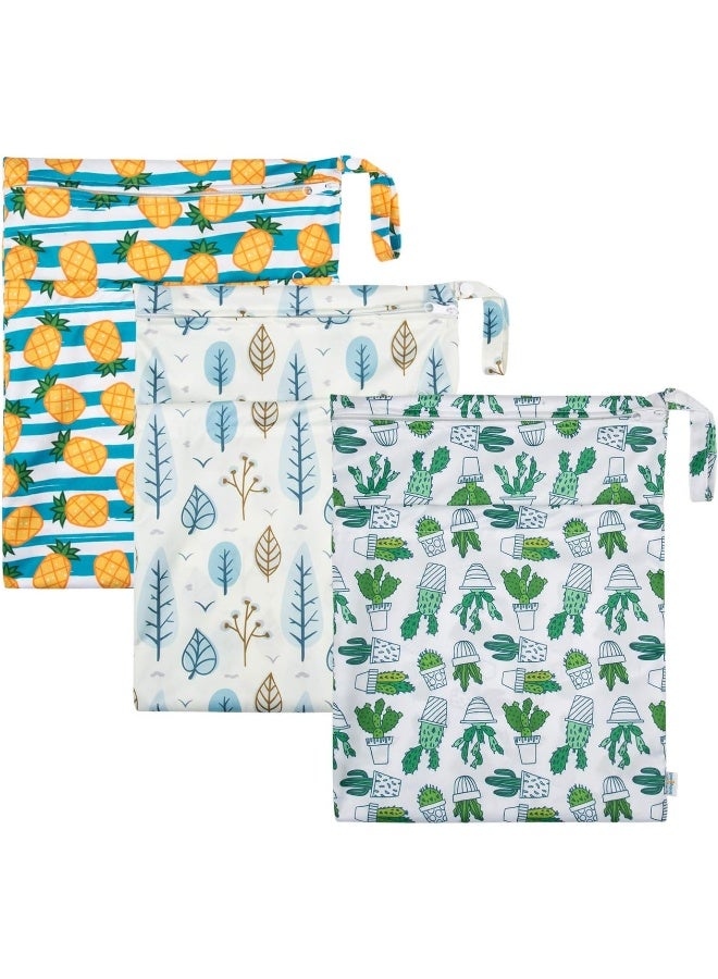 Babygoal Wet Dry Bags for Baby Cloth Diapers, Washable Travel Bags, Beach, Pool, Gym Bag for Swimsuits & Wet Clothes with Two Zippered Pockets - Image 4