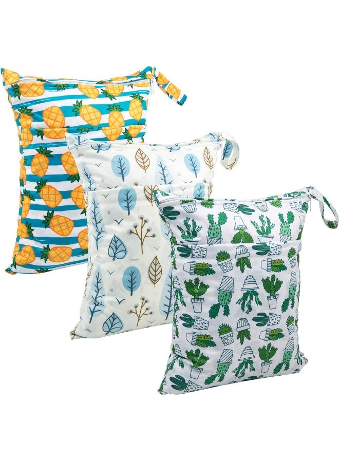 Babygoal Wet Dry Bags for Baby Cloth Diapers, Washable Travel Bags, Beach, Pool, Gym Bag for Swimsuits & Wet Clothes with Two Zippered Pockets - Image 5