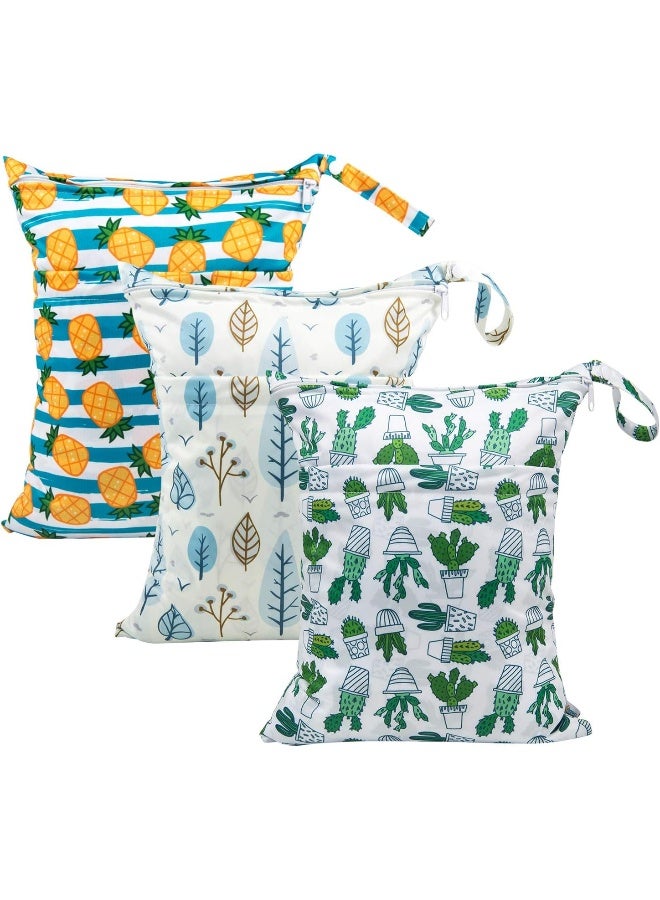 Babygoal Wet Dry Bags for Baby Cloth Diapers, Washable Travel Bags, Beach, Pool, Gym Bag for Swimsuits & Wet Clothes with Two Zippered Pockets - Image 1